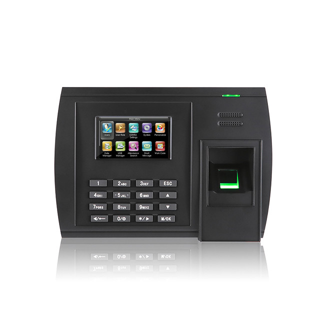 3 Inch Screen Biometric Fingerprint Punch Card Attendance Machine